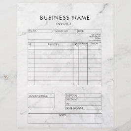 Beruflicher Eingang der eleganten Marmorrechnung Briefbogen