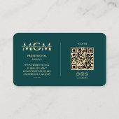 Beruflicher Eleganter Aquamariner Goldtherapeut Mo Visitenkarte (Rückseite)