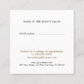 Beruflicher Eleganter Beauty Salon Coupon (Rückseite)