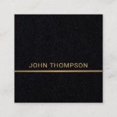 Beruflicher eleganter Black Imitate Gold-Berater Quadratische Visitenkarte (Vorderseite)