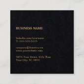 Beruflicher eleganter Black Imitate Gold-Berater Quadratische Visitenkarte (Rückseite)