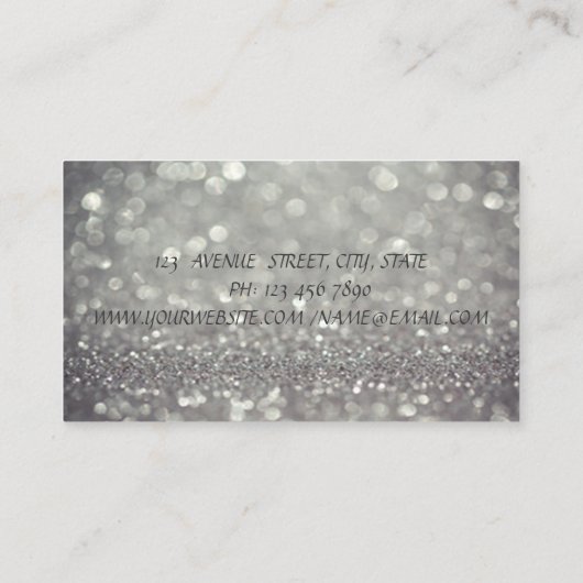 Beruflicher Eleganter Chic, Glittery, Bokeh Visitenkarte (Rückseite)