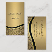 Beruflicher, eleganter Damast goldgelb Visitenkarte (Vorne/Hinten)