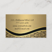 Beruflicher, eleganter Damast goldgelb Visitenkarte (Rückseite)