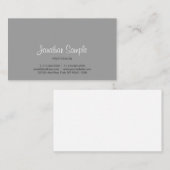 Beruflicher eleganter Entwurfs-graues modernes Visitenkarte (Vorne/Hinten)