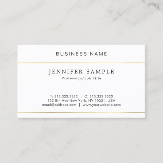 Beruflicher eleganter Entwurfs-modernes schlichtes Visitenkarte (Vorderseite)