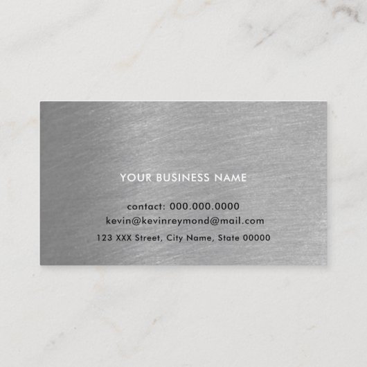 beruflicher, eleganter, gebürsteter Stahl Visitenkarte (Rückseite)