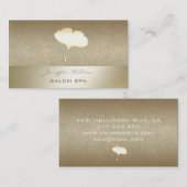 Beruflicher eleganter Ginko-Blattgold-Look Visitenkarte (Vorne/Hinten)