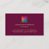 Beruflicher, eleganter Goldfarbtext Visitenkarte (Rückseite)