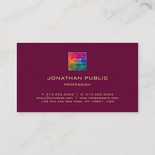 Beruflicher, eleganter Goldfarbtext Visitenkarte (Rückseite)