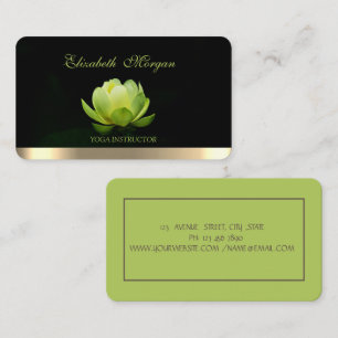 Beruflicher Eleganter Grüner Lotus, Yoga Visitenkarte
