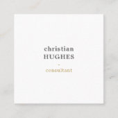 Beruflicher, eleganter, hellgrauer Berater Quadratische Visitenkarte (Vorderseite)