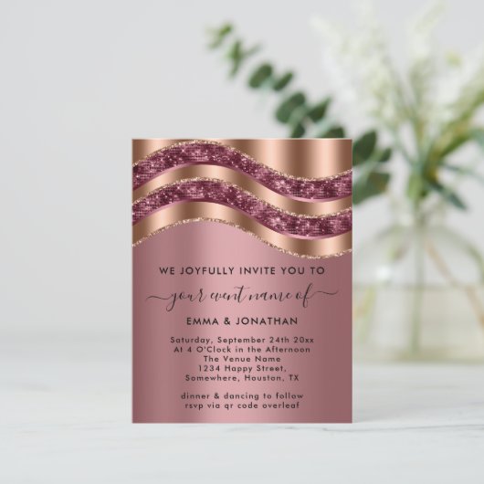 Beruflicher Eleganter Kupfer-QRCode Pink mit schwa (Stehend Vorderseite)