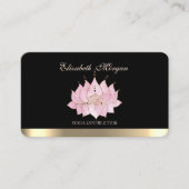 Beruflicher eleganter Lotus, schwarz Visitenkarte (Vorderseite)