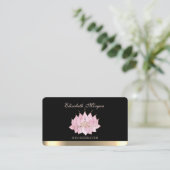 Beruflicher eleganter Lotus, schwarz Visitenkarte (Stehend Vorderseite)