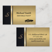 Beruflicher eleganter Luxus, goldfarbener Altwagen Visitenkarte (Vorne/Hinten)