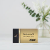 Beruflicher eleganter Luxus, goldfarbener Altwagen Visitenkarte (Stehend Vorderseite)