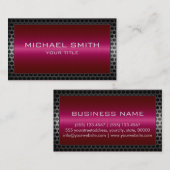 Beruflicher Eleganter Maroon Metal Border Visitenkarte (Vorne/Hinten)