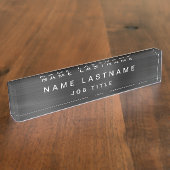 Beruflicher, eleganter, metallischer Schwarzer Sch Namensplakette (Seite)