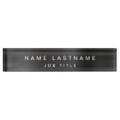 Beruflicher, eleganter, metallischer Schwarzer Sch Namensplakette (Vorderseite)