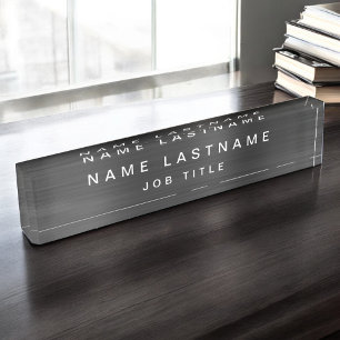 Beruflicher, eleganter, metallischer Schwarzer Sch Namensplakette