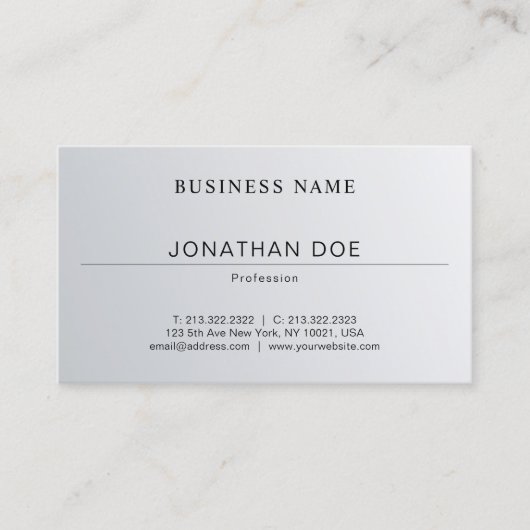 Beruflicher, eleganter, Minimalistischer Designsti Visitenkarte (Vorderseite)