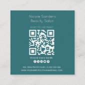 Beruflicher, eleganter minimalistischer QR-Code Quadratische Visitenkarte (Rückseite)