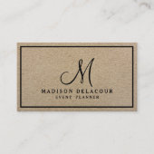 Beruflicher eleganter, moderner Monogram-Beige San Visitenkarte (Vorderseite)