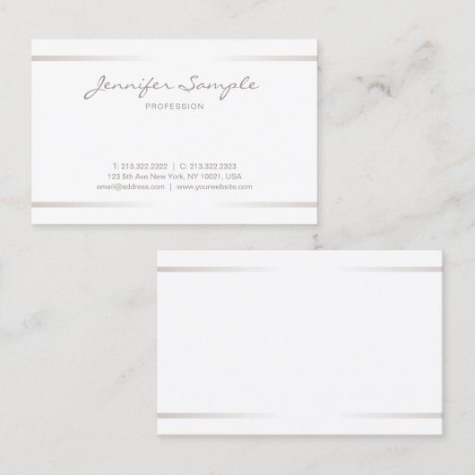 Beruflicher eleganter moderner schlichter visitenkarte (Vorne/Hinten)