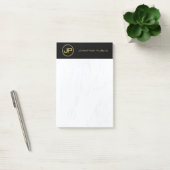 Beruflicher, eleganter Monogram-Schwarz-Gold-Marmo Post-it Klebezettel (Büro)