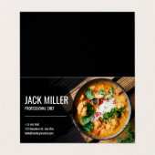 Beruflicher Eleganter Persönlicher Koch Catering Visitenkarten (Außenseite Aufgefaltet)