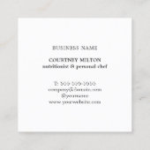 Beruflicher eleganter quadratische visitenkarte (Rückseite)