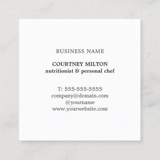 Beruflicher eleganter quadratische visitenkarte (Rückseite)