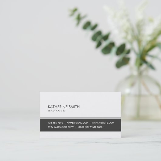 Beruflicher eleganter schlichter einfacher visitenkarte (Stehend Vorderseite)