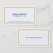 Beruflicher eleganter Schlichter Rechtsanwalt Weiß Visitenkarte (Vorne/Hinten)