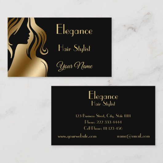 Beruflicher eleganter schwarzer visitenkarte (Vorne/Hinten)