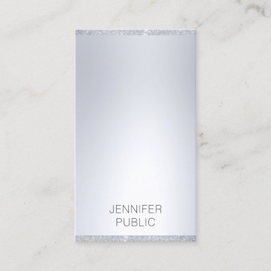 Beruflicher Eleganter Silver Glitzer Moderner, ein Visitenkarte (Vorderseite)