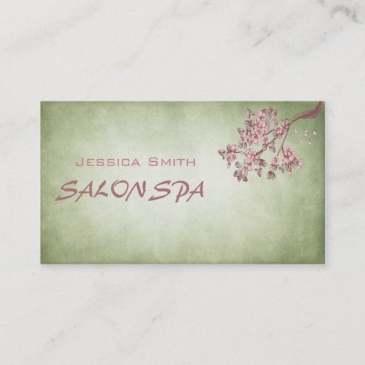 Beruflicher eleganter Vintager Kirschbaum Visitenkarte (Vorderseite)