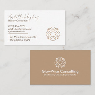 Beruflicher, eleganter, weißer Beige Handschrift Visitenkarte