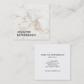 Beruflicher, eleganter weißer Marmor Quadratische Visitenkarte (Vorne/Hinten)