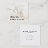 beruflicher, eleganter weißer Marmor Quadratische Visitenkarte (Vorne/Hinten)