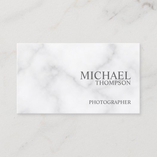 Beruflicher eleganter weißer Marmor Visitenkarte (Vorderseite)