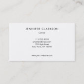 Beruflicher, eleganter weißer Marmor Visitenkarte (Rückseite)