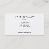 Beruflicher, eleganter weißer Marmor Visitenkarte (Rückseite)