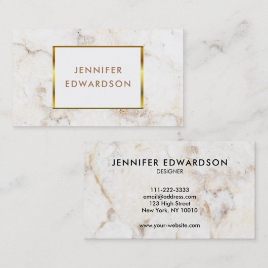 Beruflicher, eleganter weißer Marmor Visitenkarte (Vorne/Hinten)