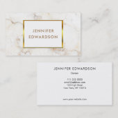 Beruflicher, eleganter weißer Marmor Visitenkarte (Vorne/Hinten)