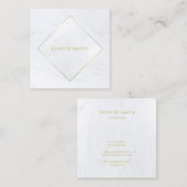 Beruflicher eleganter weißer Marmorgoldluxustext Quadratische Visitenkarte (Vorne/Hinten)