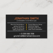 Beruflicher Elektrischer Unternehmer - Elektriker Visitenkarte (Rückseite)