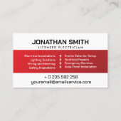 Beruflicher Elektrischer Unternehmer - Elektriker Visitenkarte (Rückseite)
