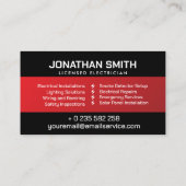 Beruflicher Elektrischer Unternehmer - Elektriker Visitenkarte (Rückseite)